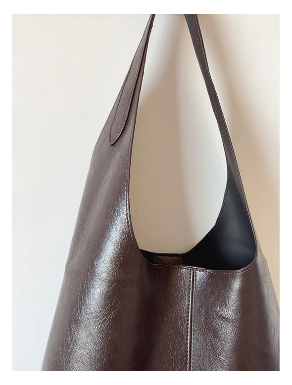 Elena Handbags Simple Leather Tote Bag