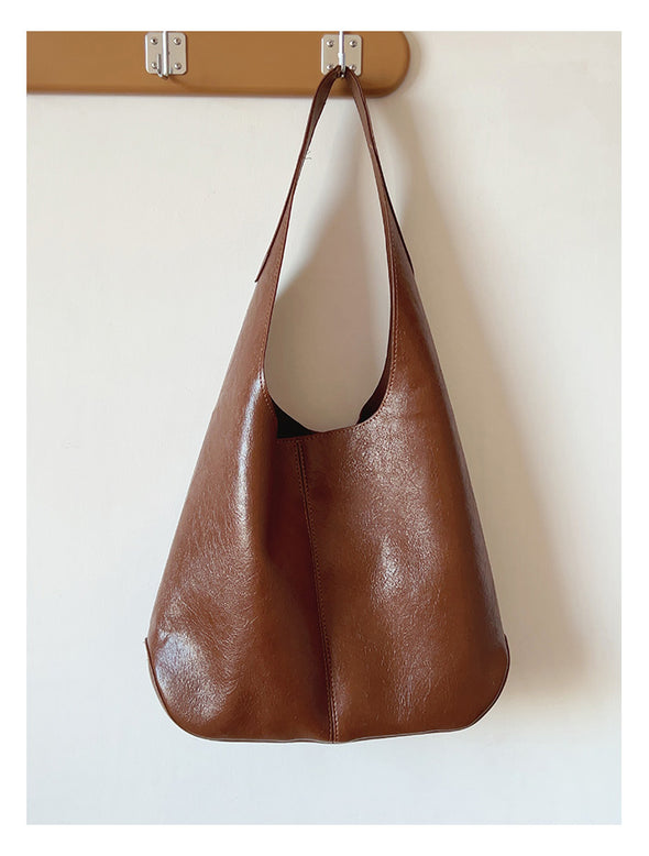 Elena Handbags Simple Leather Tote Bag