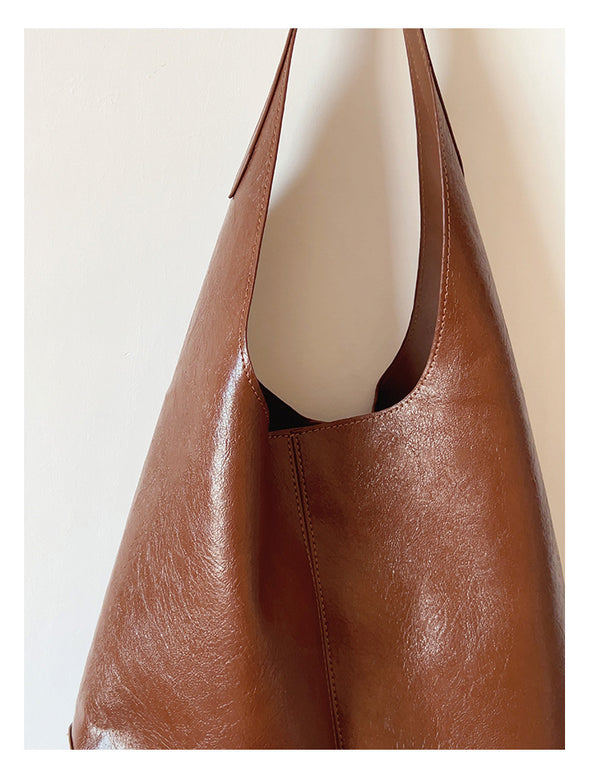 Elena Handbags Simple Leather Tote Bag