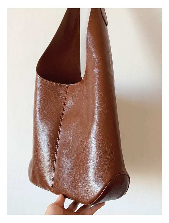 Elena Handbags Simple Leather Tote Bag