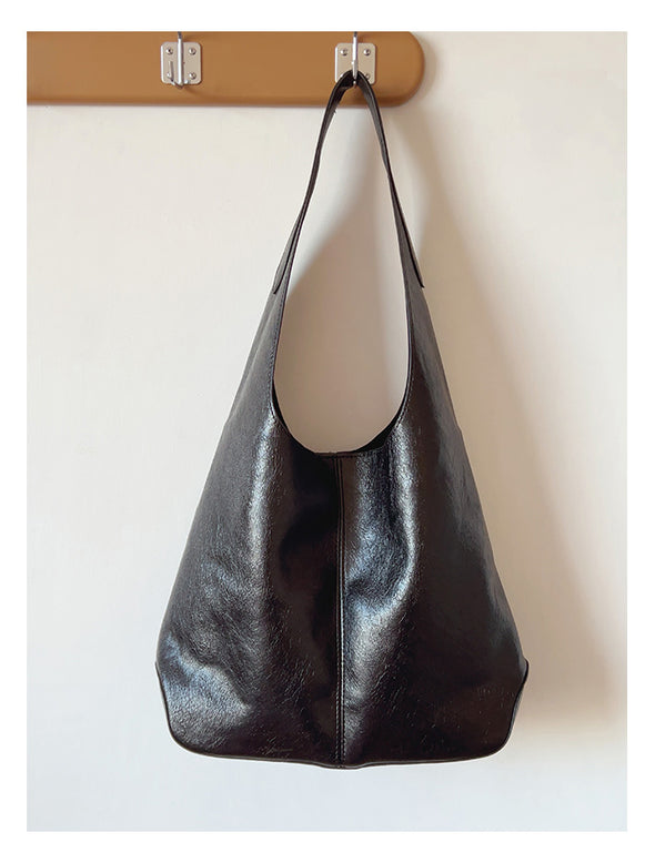 Elena Handbags Simple Leather Tote Bag