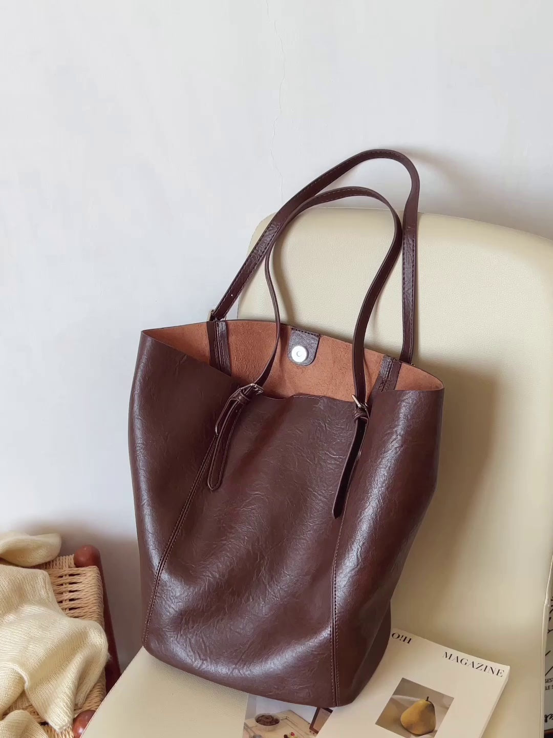 Simple Leather Tote Bag