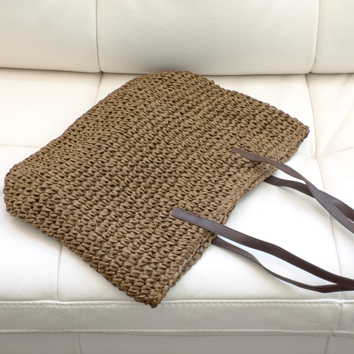 Large Straw Woven Summer Tote Bag