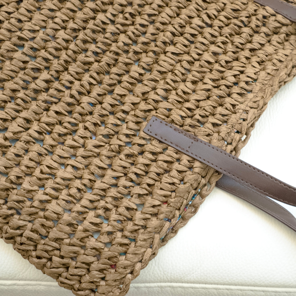 Large Straw Woven Summer Tote Bag