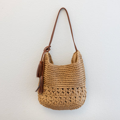 Elena Handbags Straw Woven Tote