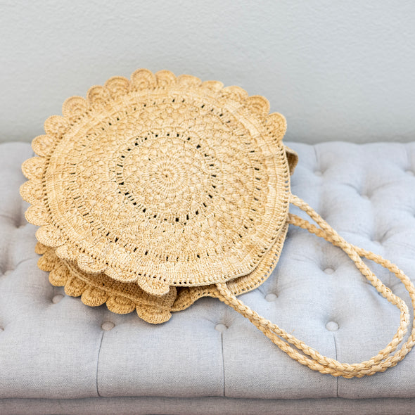 Elena Handbags Soft Raffia Woven Summer Straw Shoulder Bag