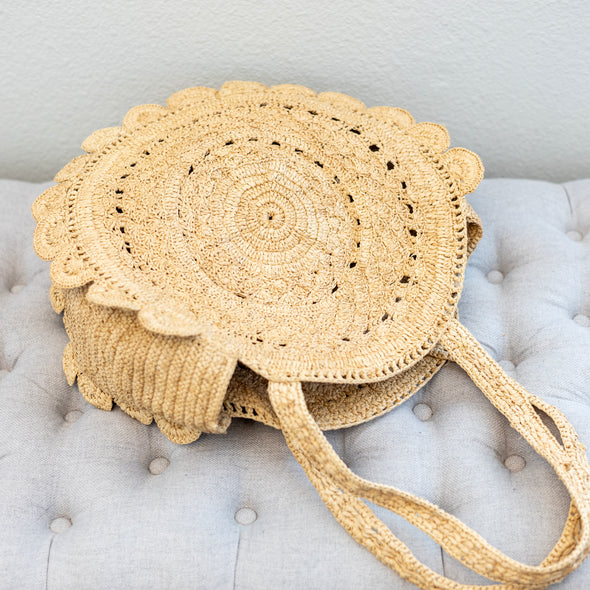 Elena Handbags Soft Raffia Woven Summer Straw Shoulder Bag