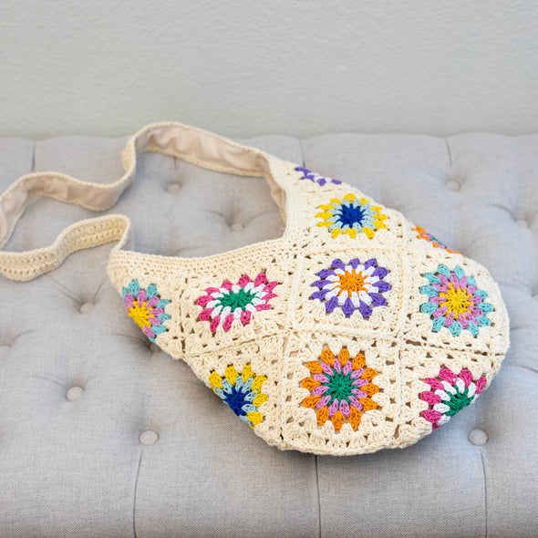 Elena Handbags Boho Crochet Shoulder Bag