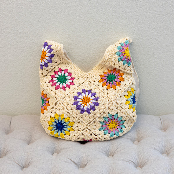 Elena Handbags Boho Crochet Shoulder Bag