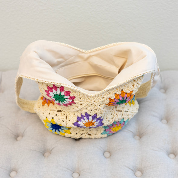 Elena Handbags Boho Crochet Shoulder Bag