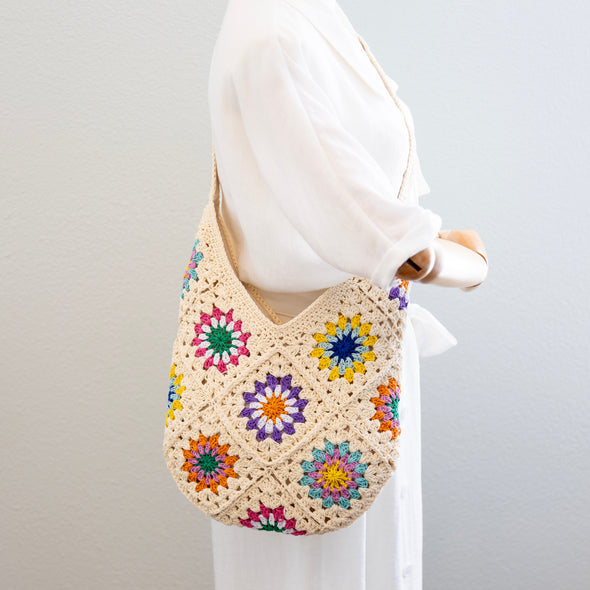 Elena Handbags Boho Crochet Shoulder Bag