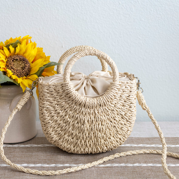 Elena Handbags Summer Straw Basket Bag