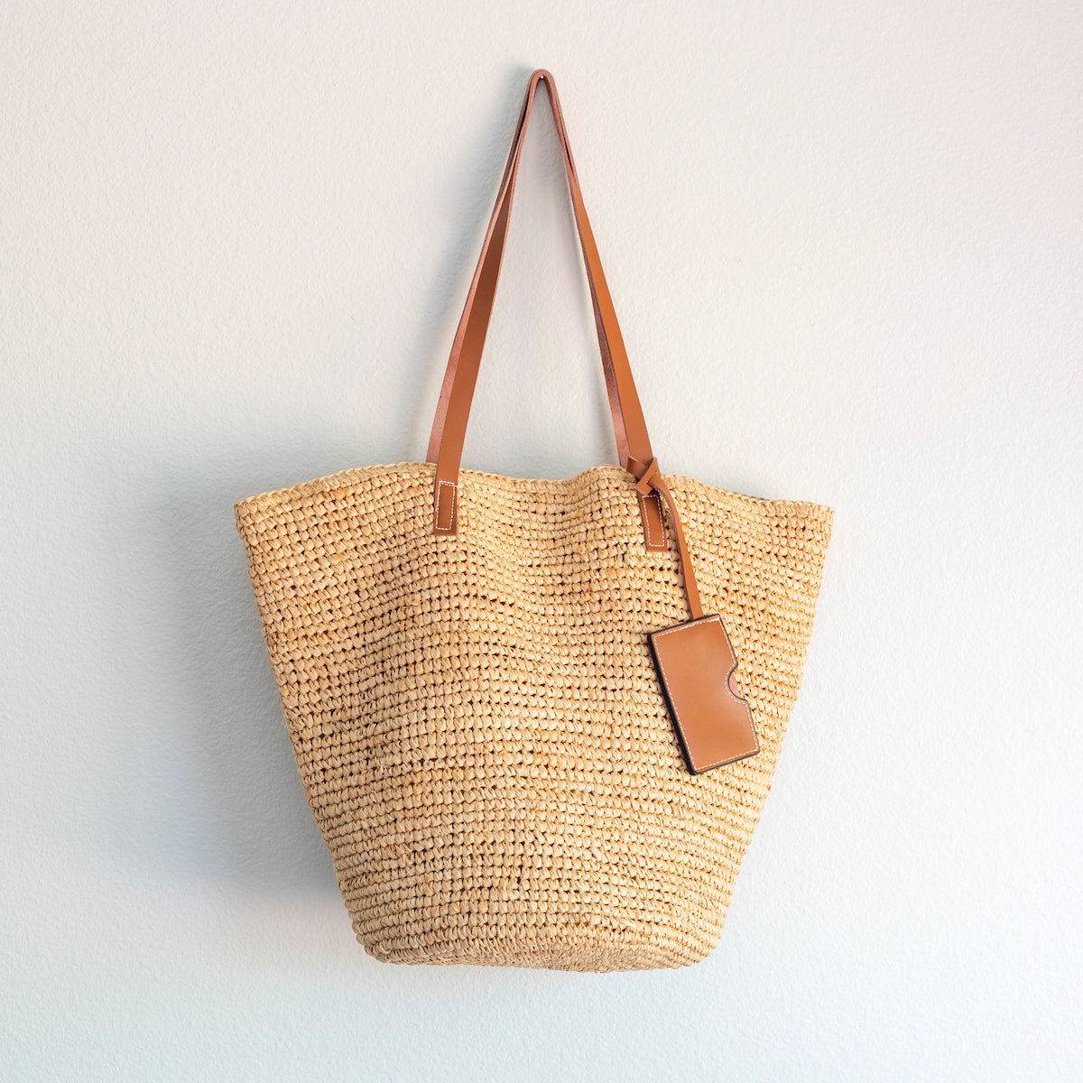 ★ELENA★ ストライプ ラージ ストロー ウーブン トートバッグ Elena Handbags Striped Large Straw Woven Tote