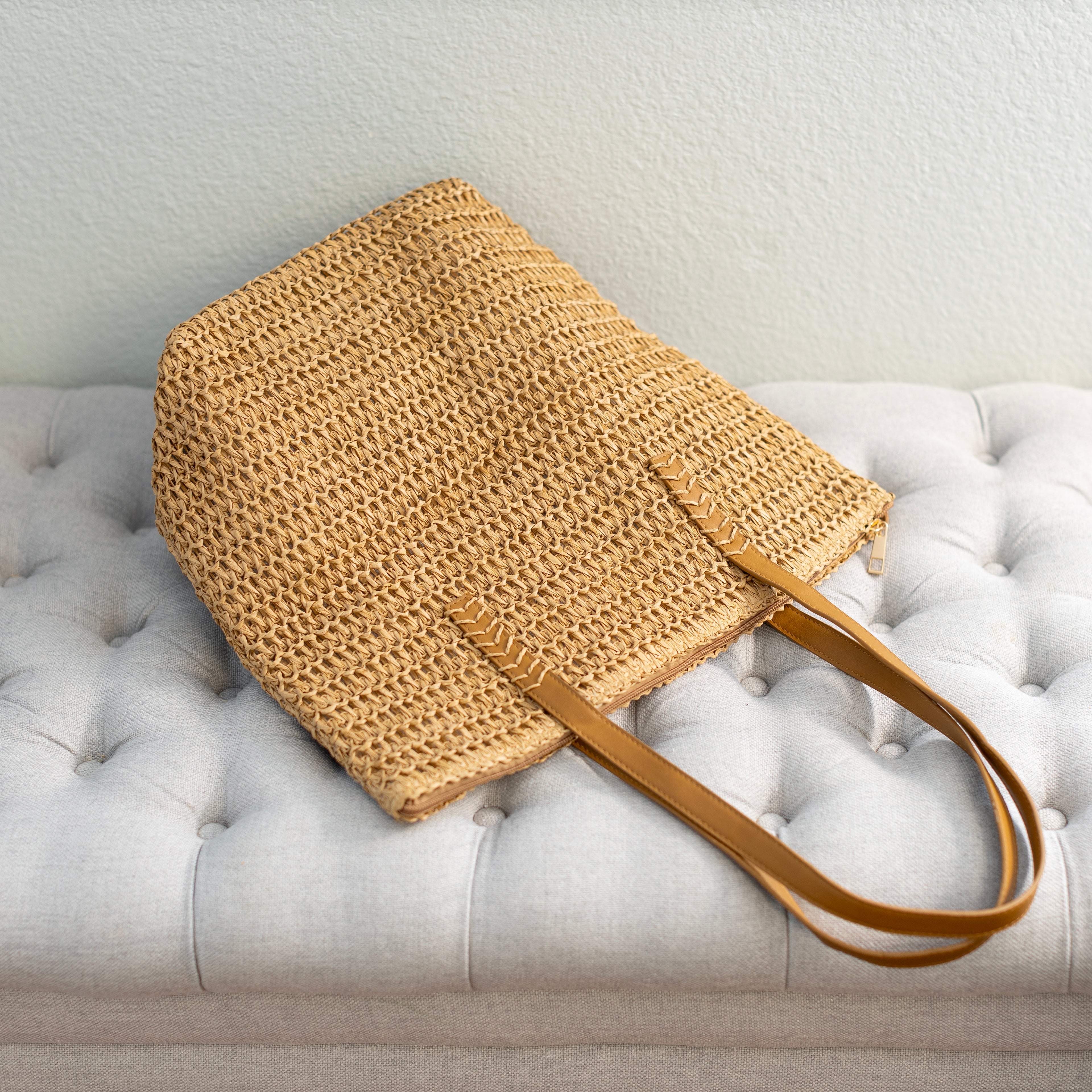 Straw Woven Tote Minimalist Summer Shoulder Bag
