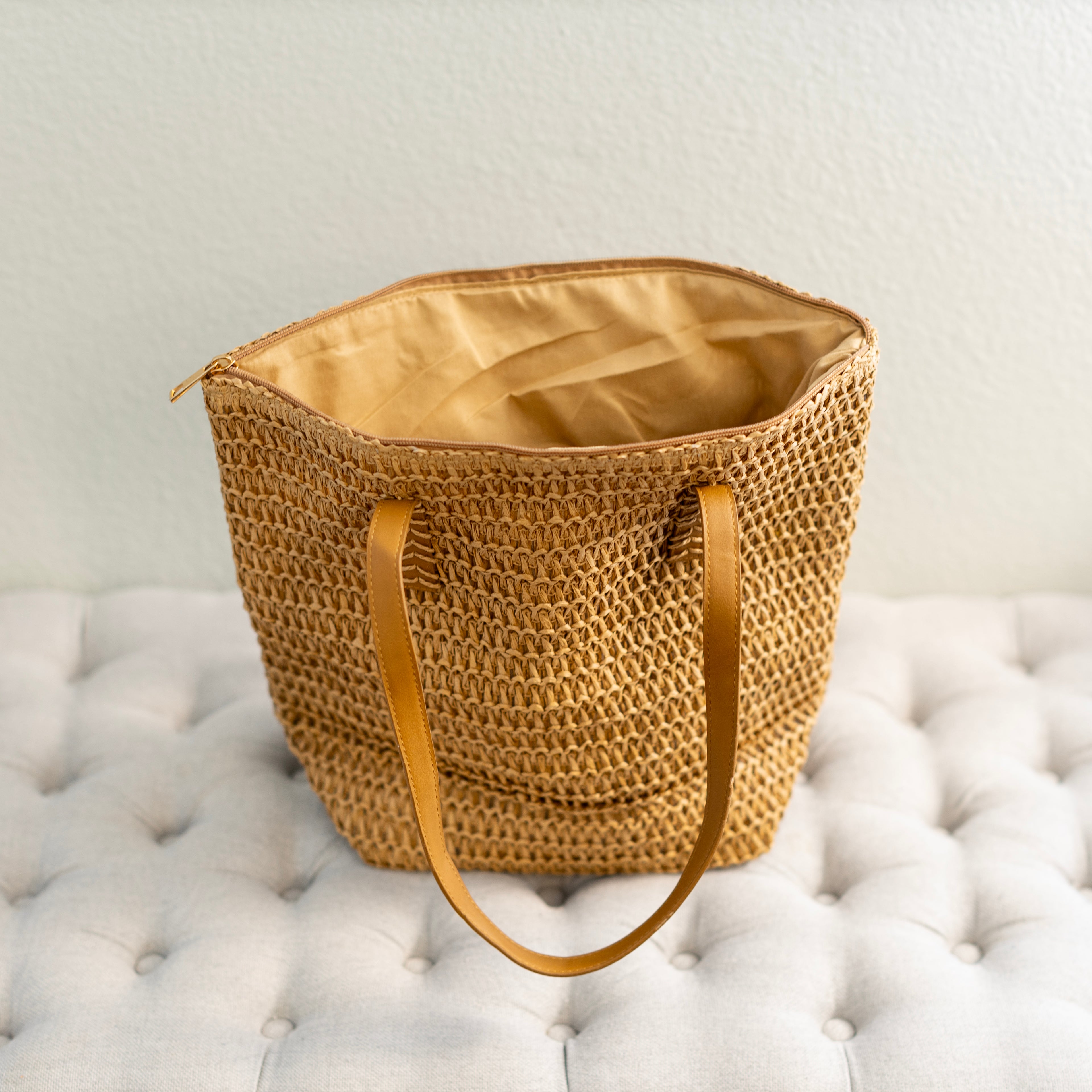 Straw Woven Tote Minimalist Summer Shoulder Bag