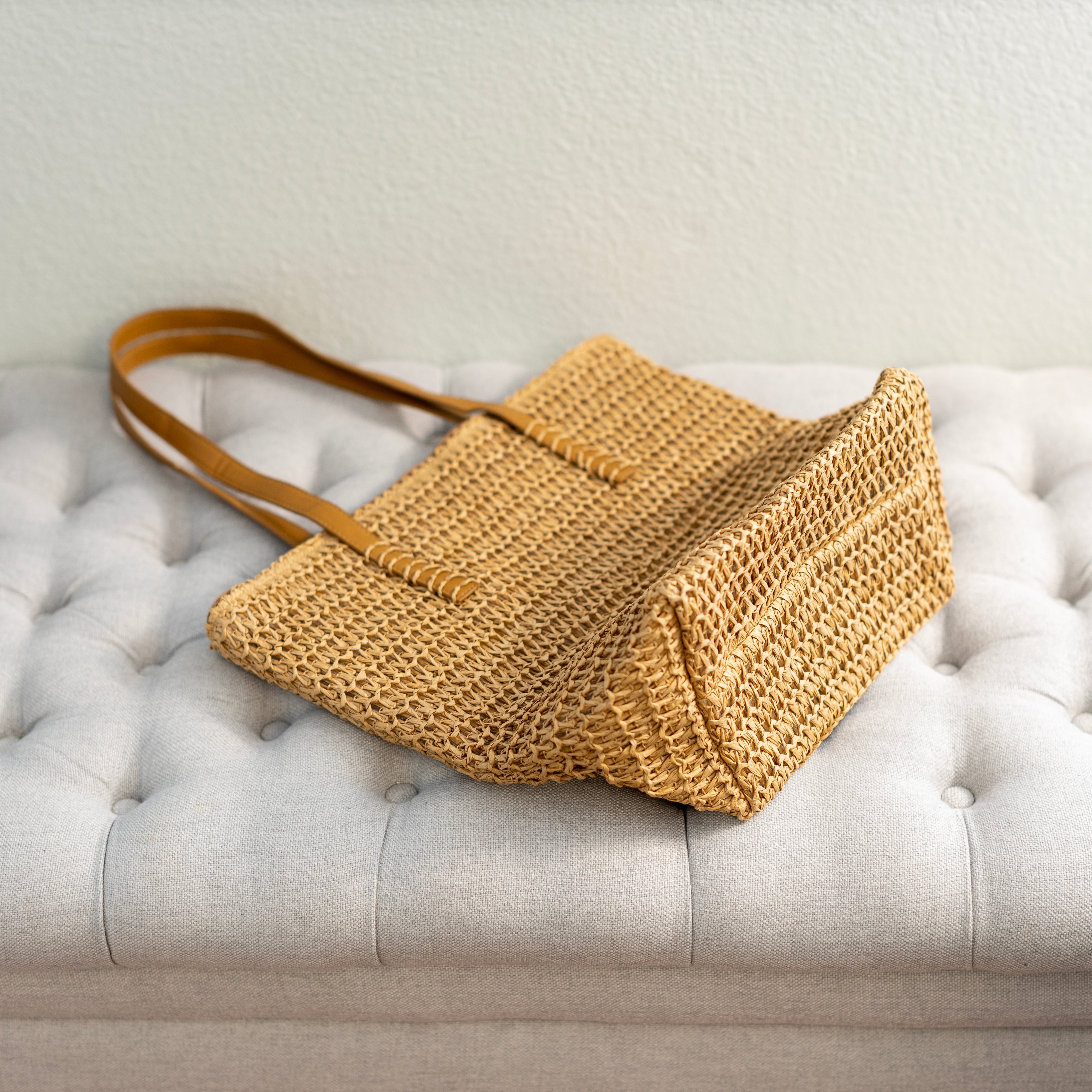 Straw Woven Tote Minimalist Summer Shoulder Bag