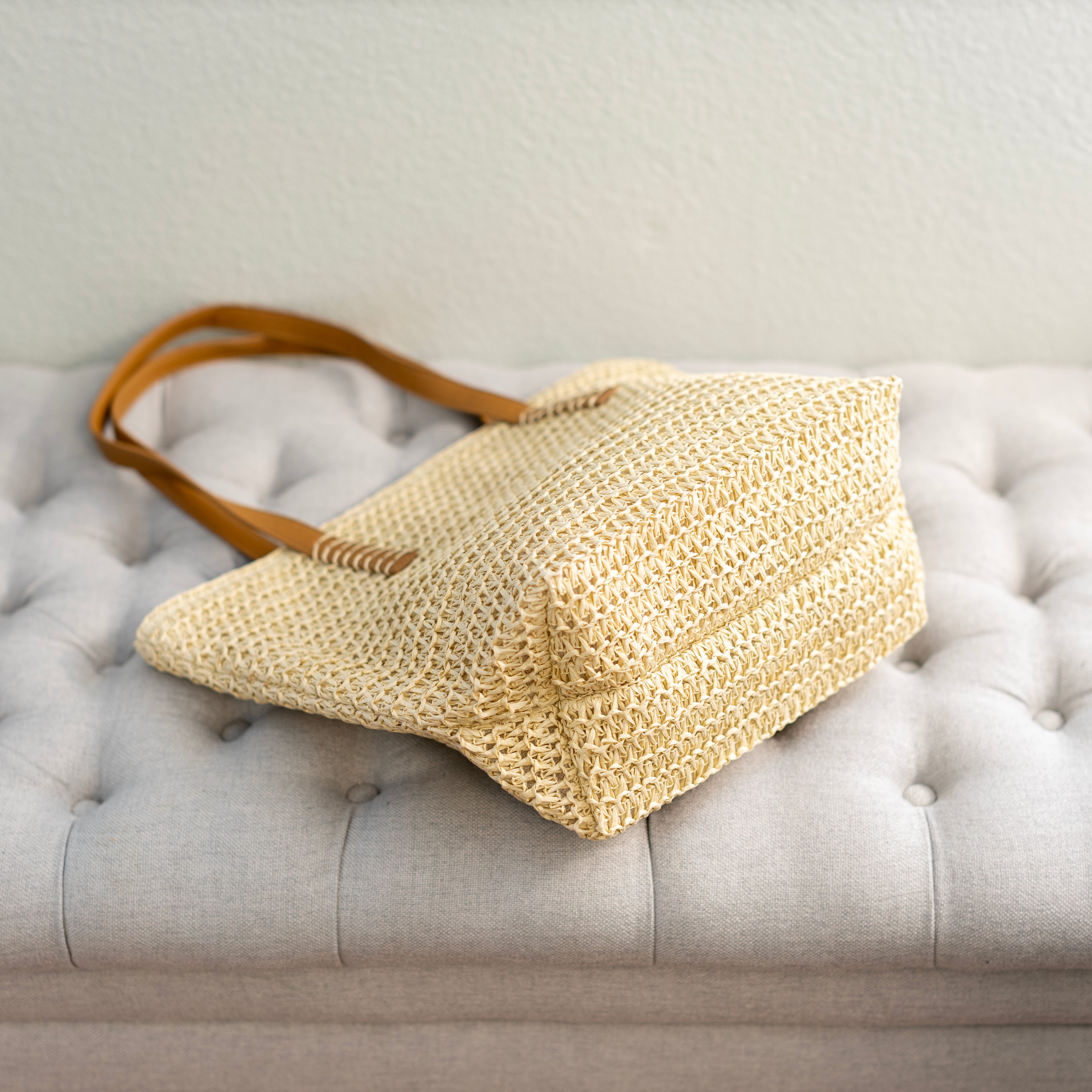 Straw Woven Tote Minimalist Summer Shoulder Bag