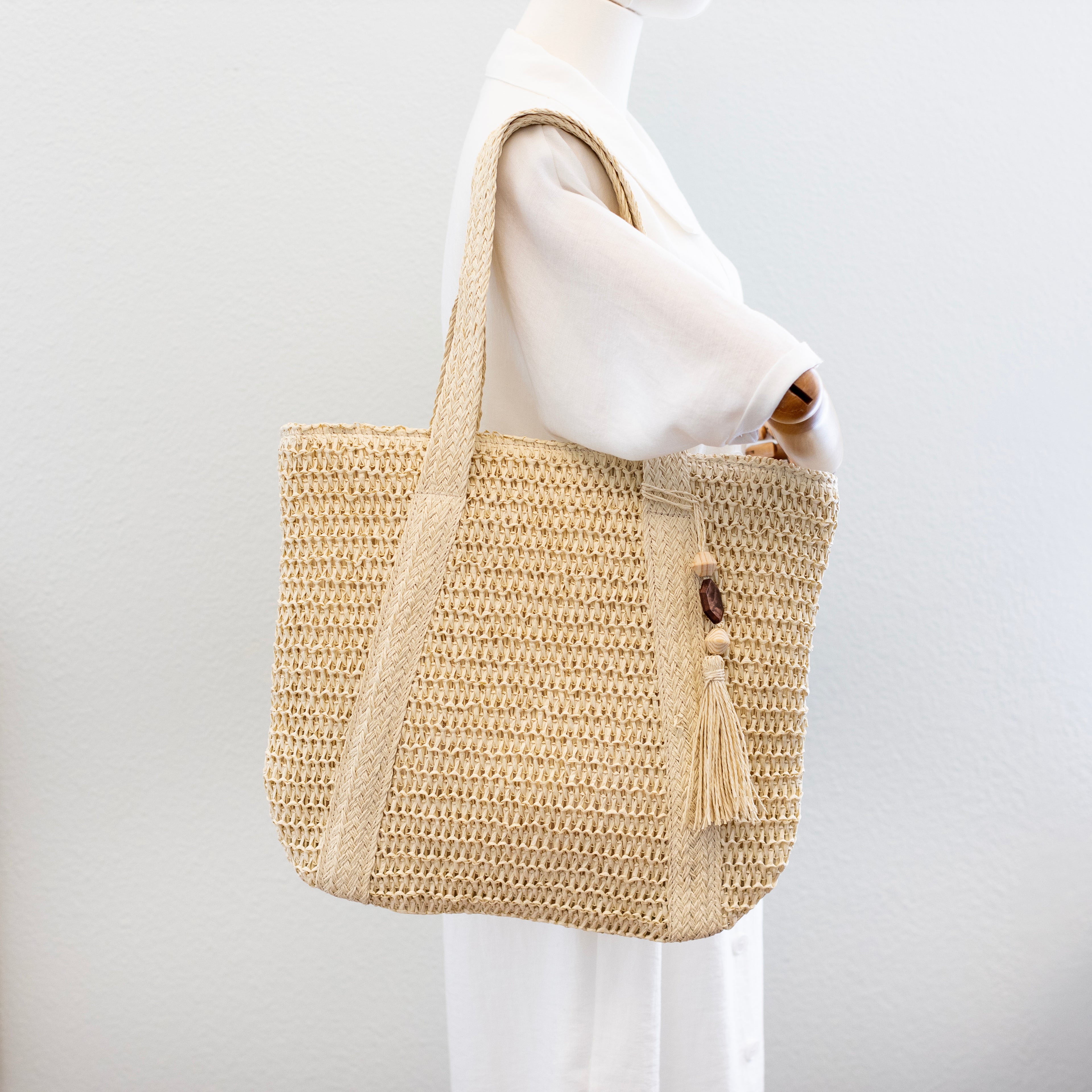 Large Straw Woven Tote Bag