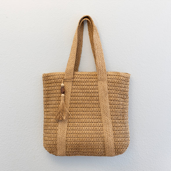 Elena Handbags Large Straw Woven Tote Bag