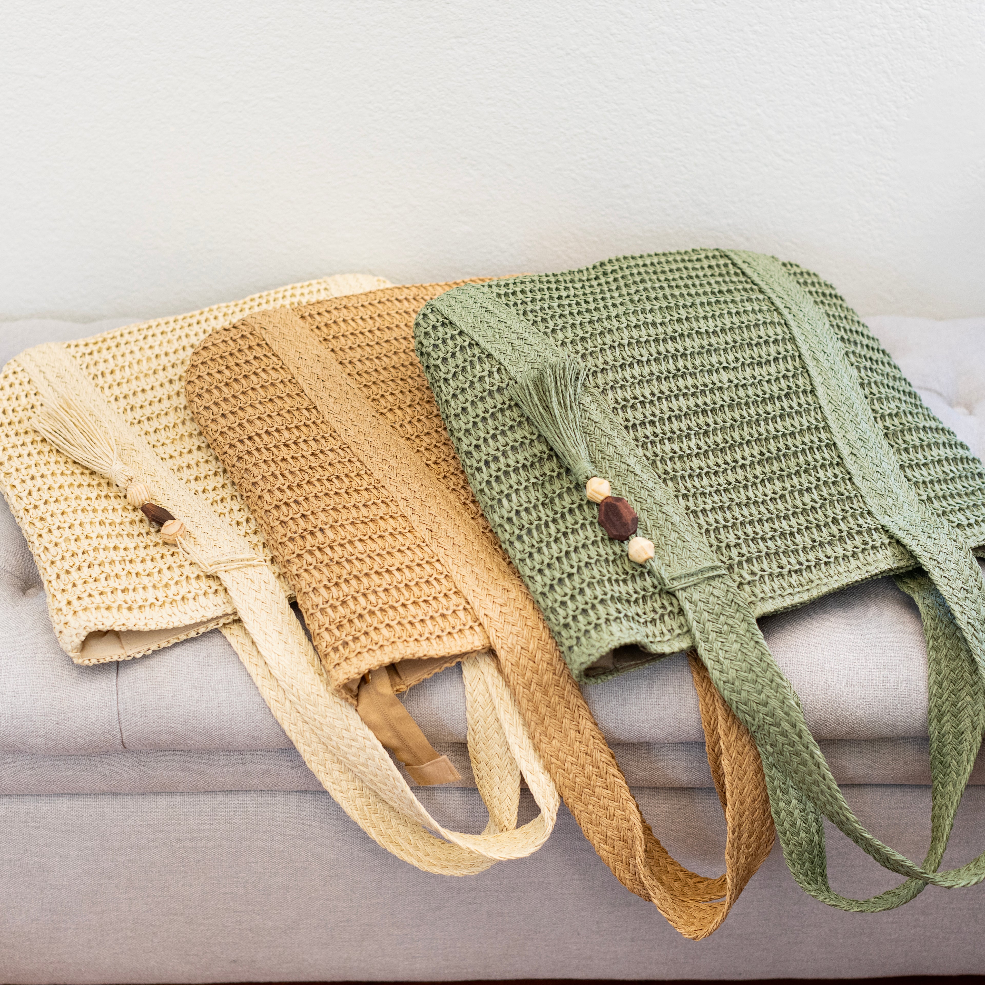 Large Straw Woven Tote Bag