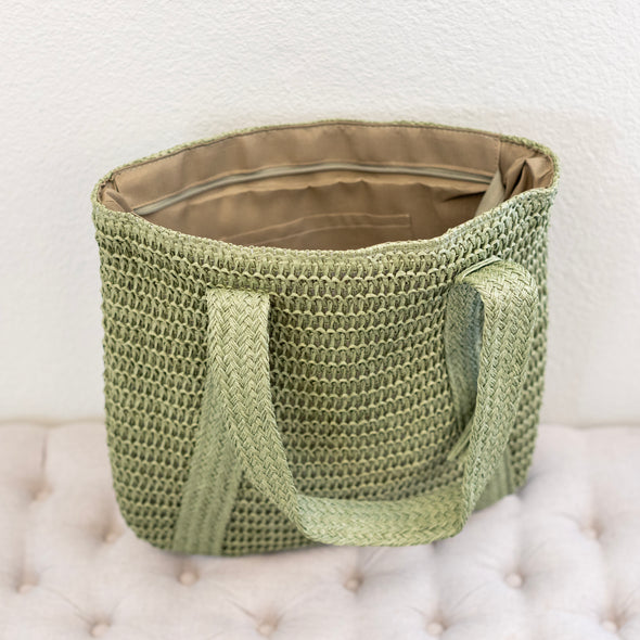 Elena Handbags Large Straw Woven Tote Bag