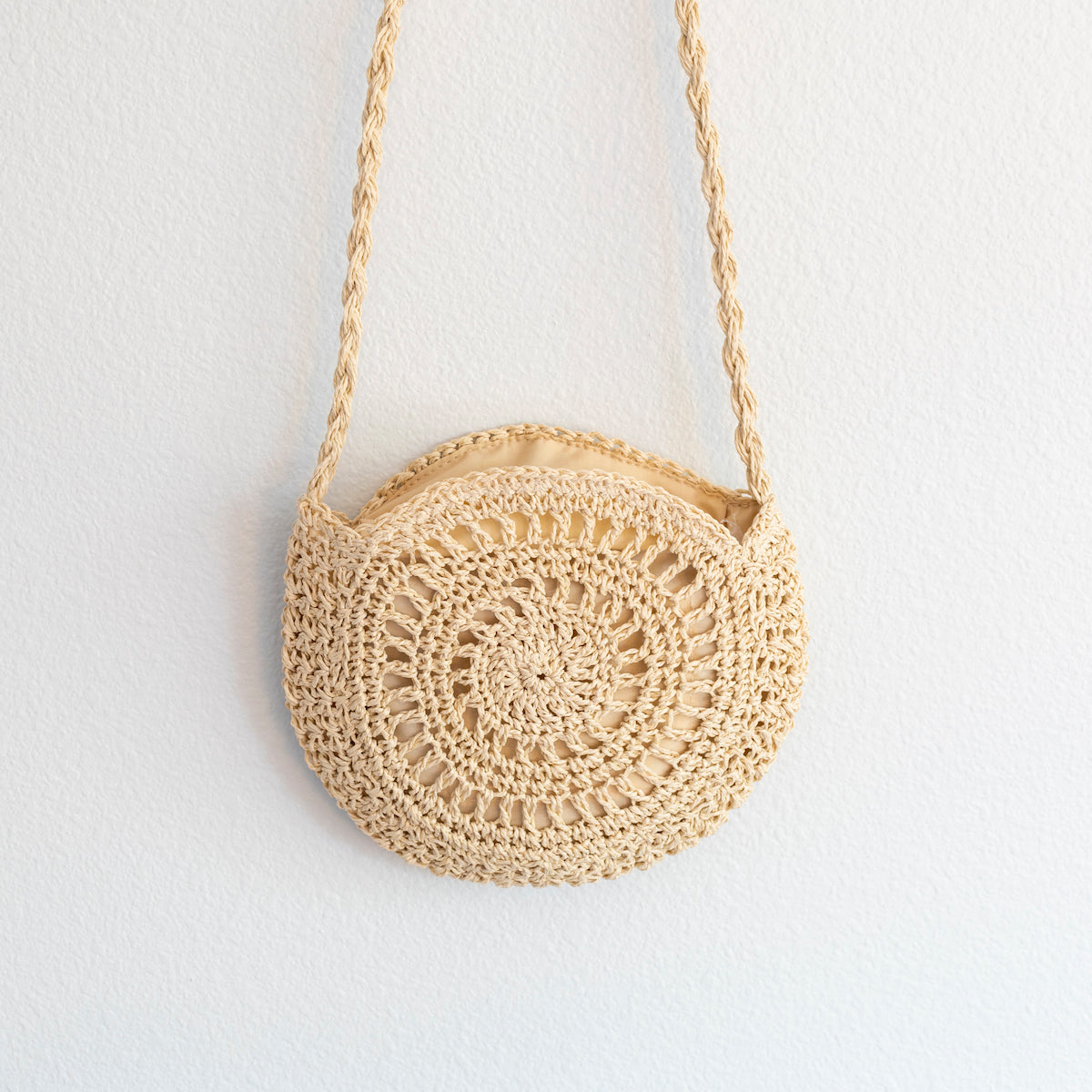 Elena Handbags Boho Straw Woven Round Tote