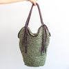Elena Handbags Large Straw Woven Bucket Tote Bag