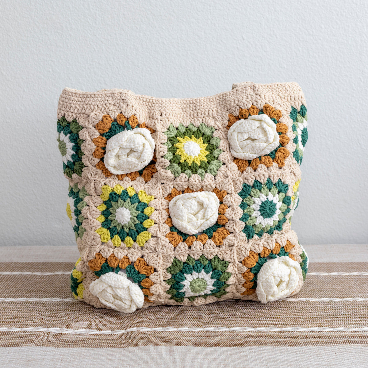 Elena Handbags Handmade Granny Square Shoulder Tote Bag