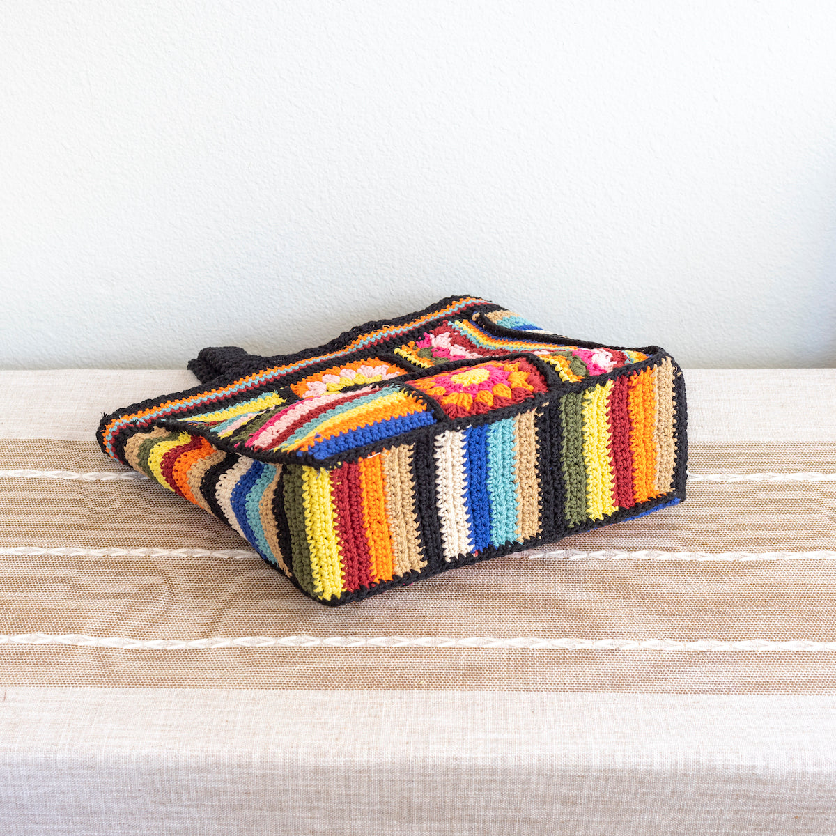 Handmade Crochet Granny Square Patchwork Shoulder Bag