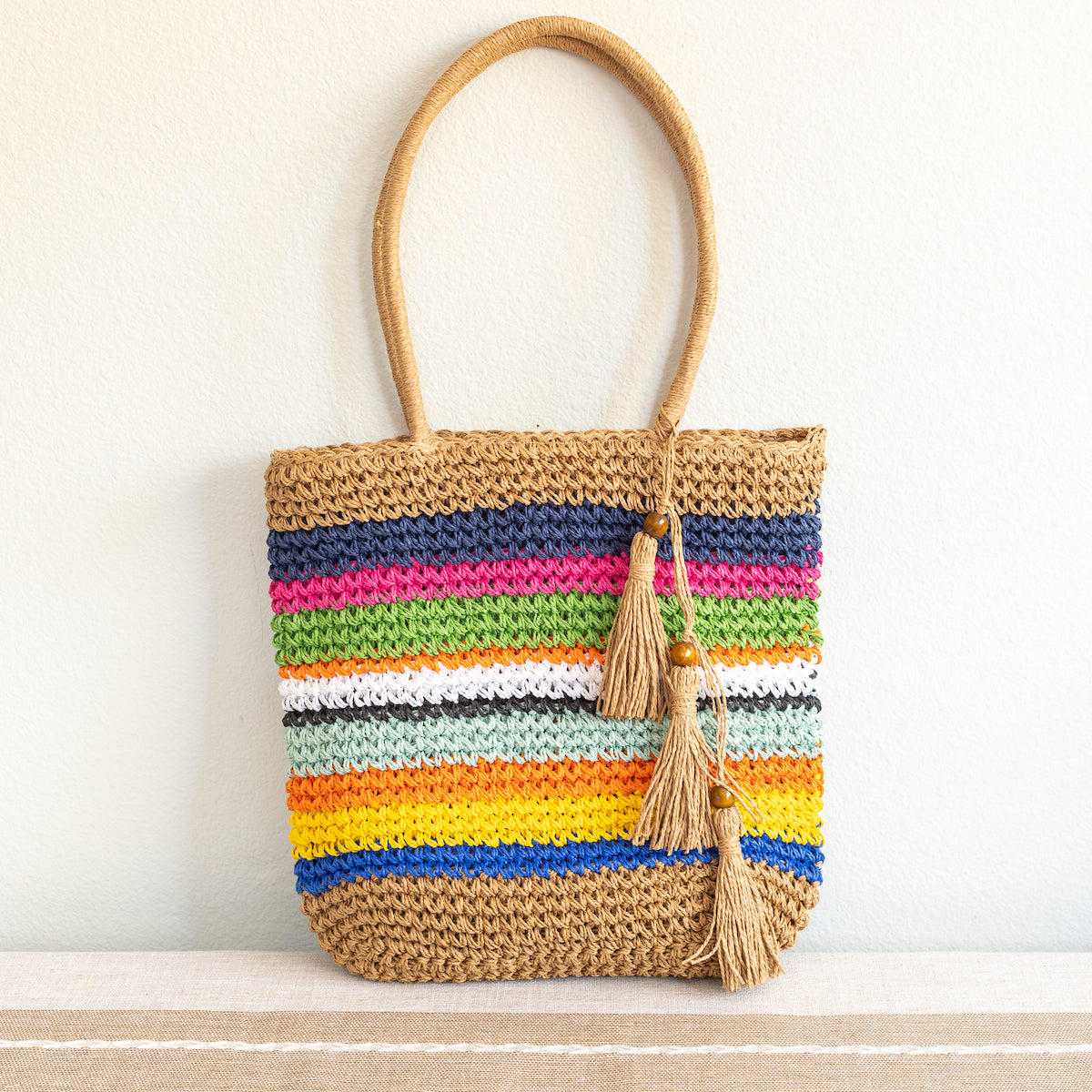 Large Straw Woven Tote Bag