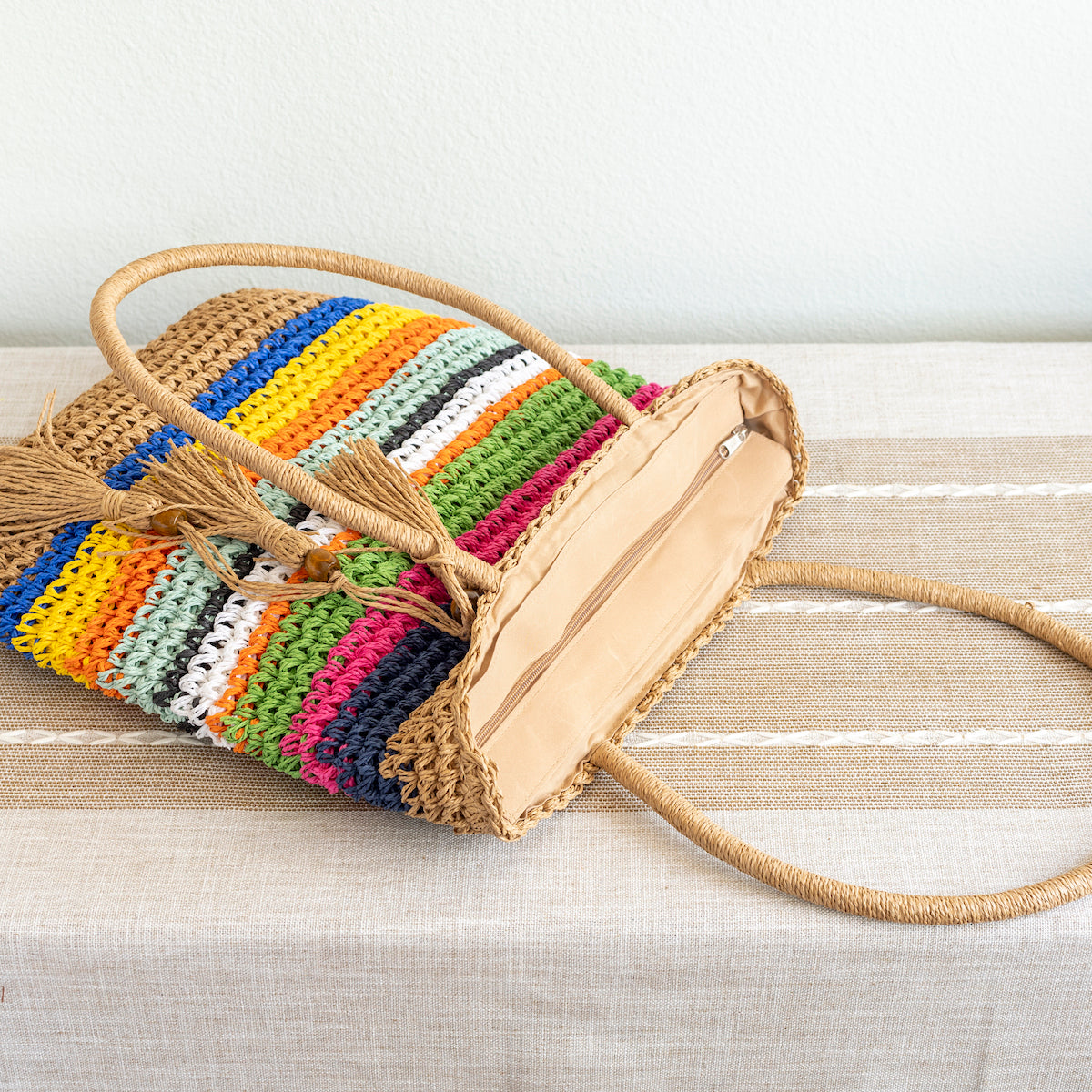Large Straw Woven Tote Bag