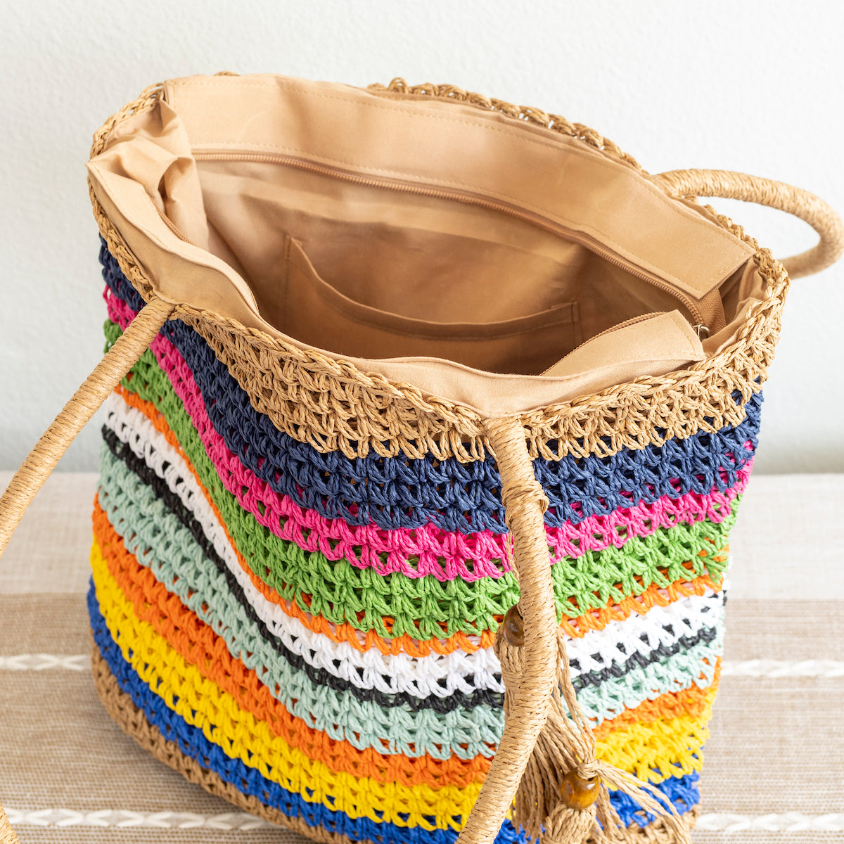 Large Straw Woven Tote Bag