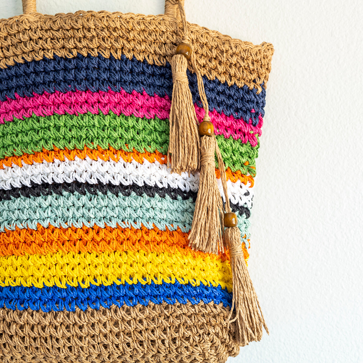 Large Straw Woven Tote Bag