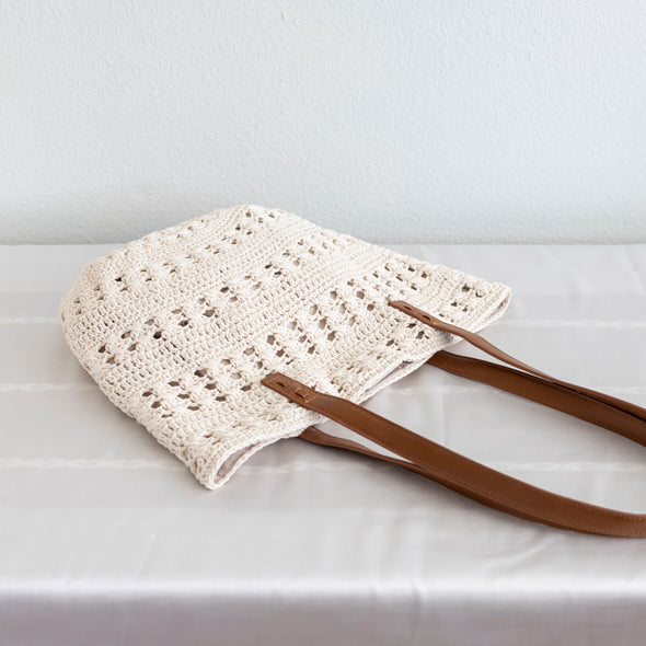 Elena Handbags Retro Cotton Knitted Shoulder Bag