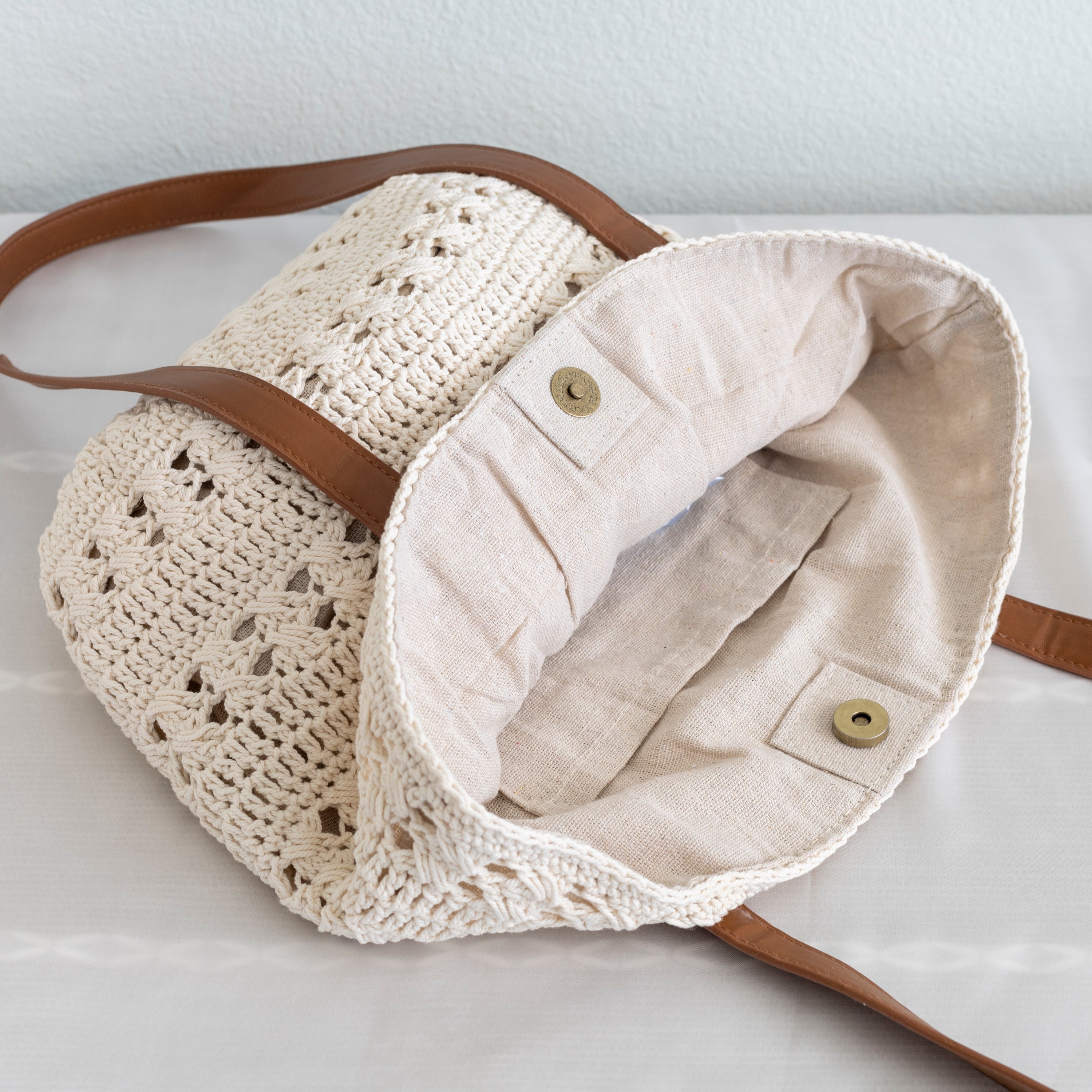 Retro Cotton Knitted Shoulder Bag
