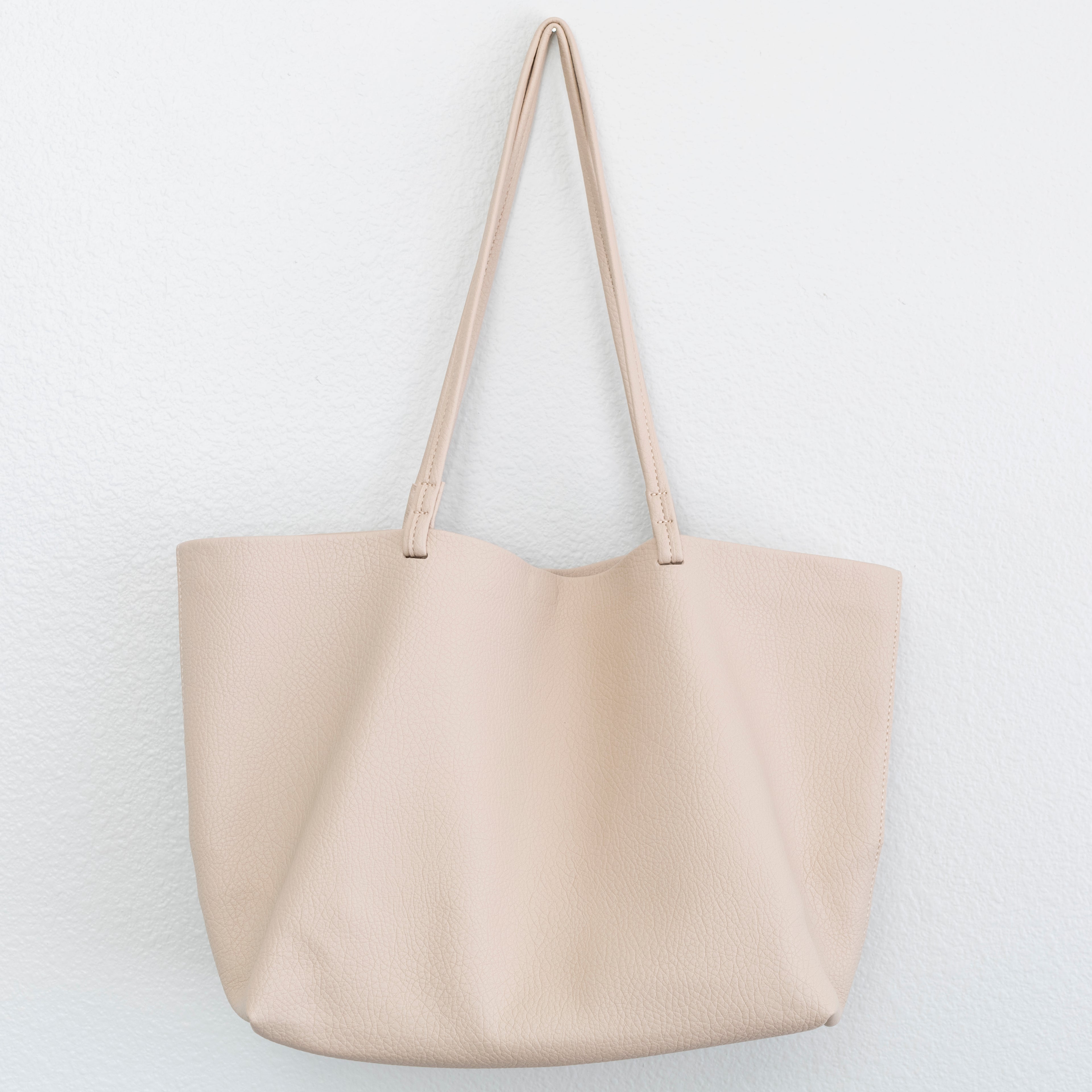 Large Carryall Tote In Soft Pebbled Leather