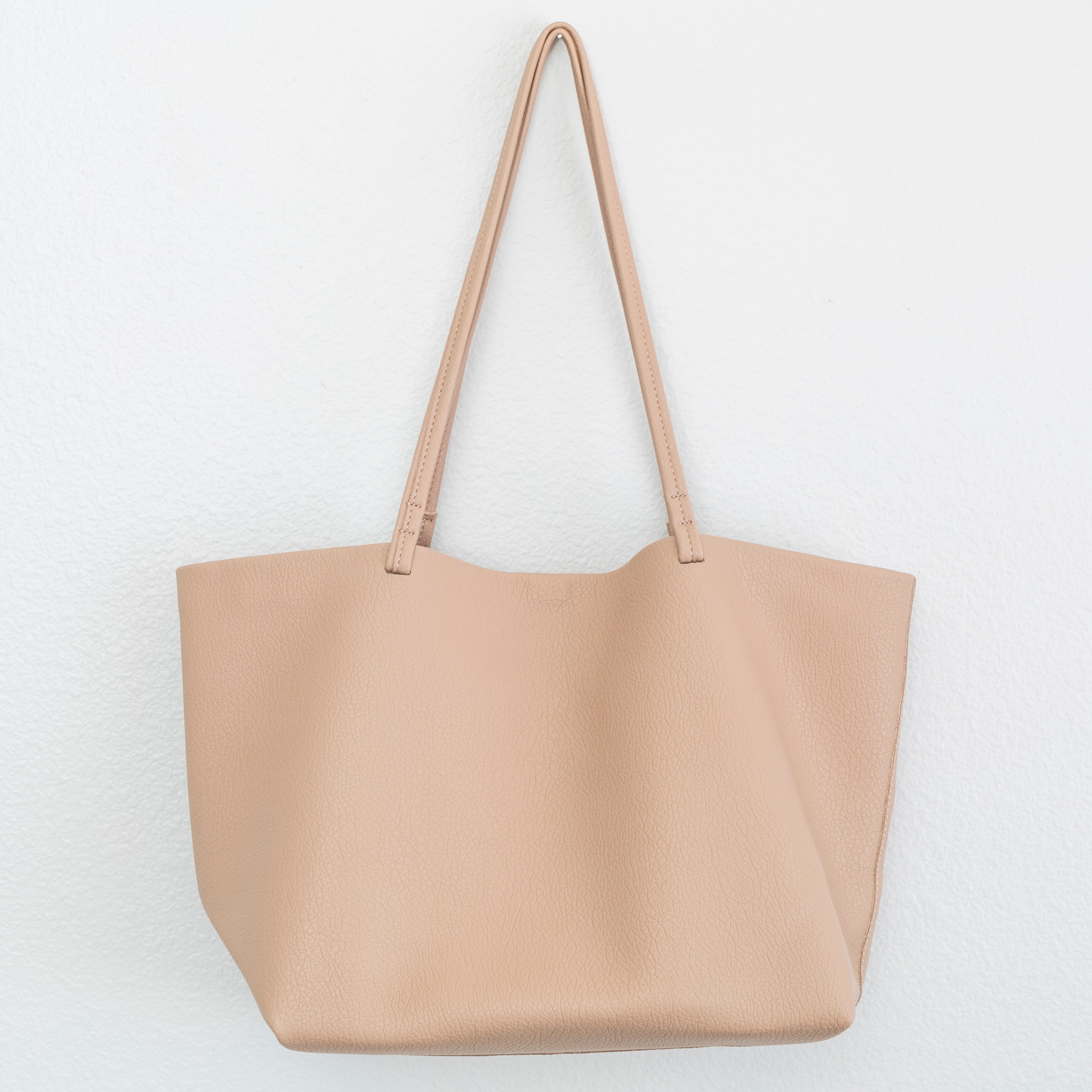 Large Carryall Tote In Soft Pebbled Leather