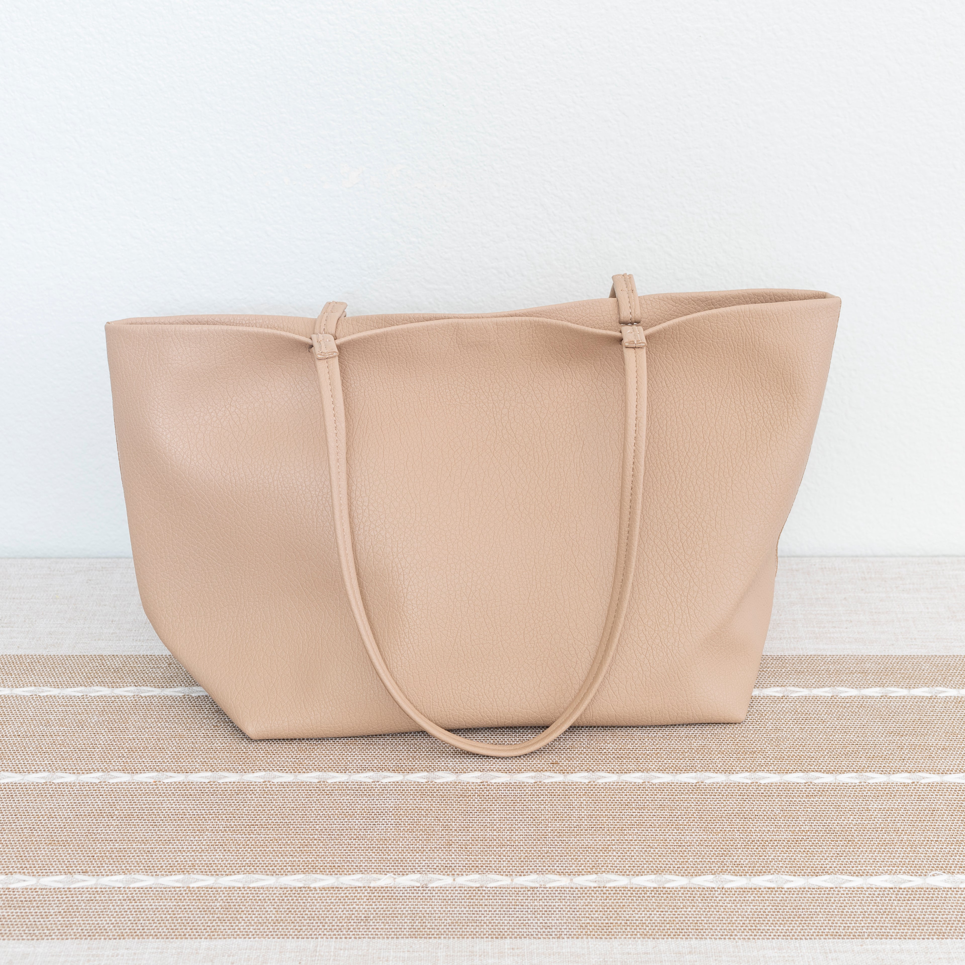 Large Carryall Tote In Soft Pebbled Leather