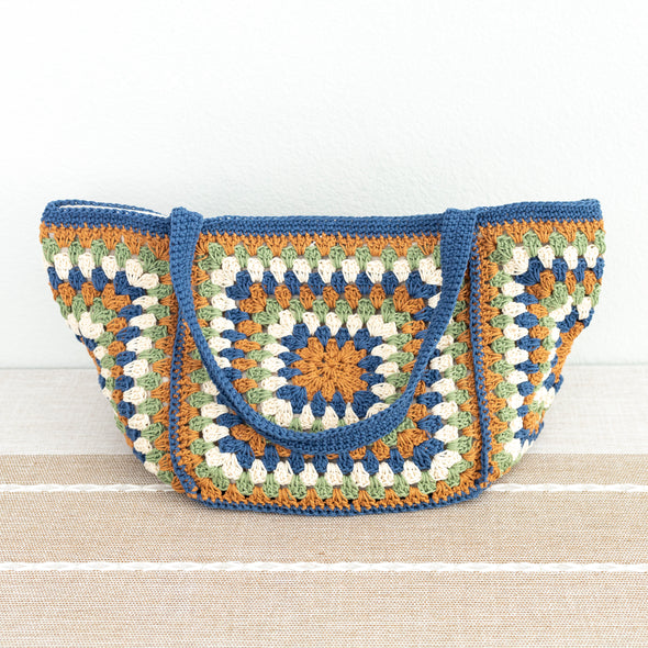 Elena Handbags Crochet Granny Square Shoulder Bag