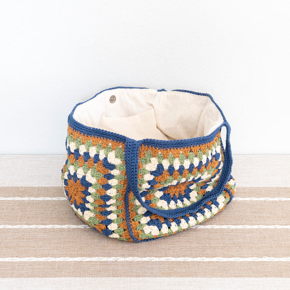 Elena Handbags Crochet Granny Square Shoulder Bag