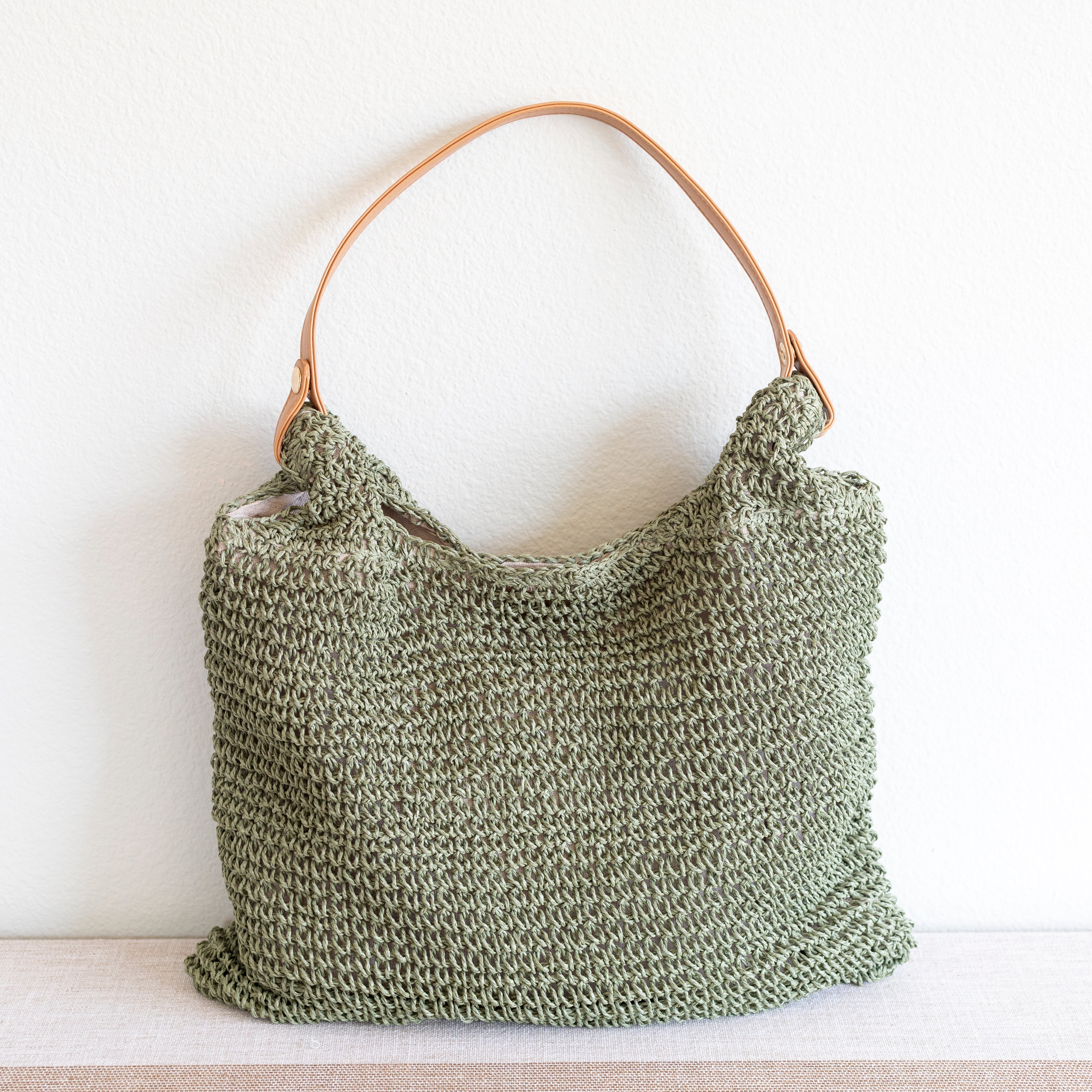 Straw Woven Tote with Leather Straps