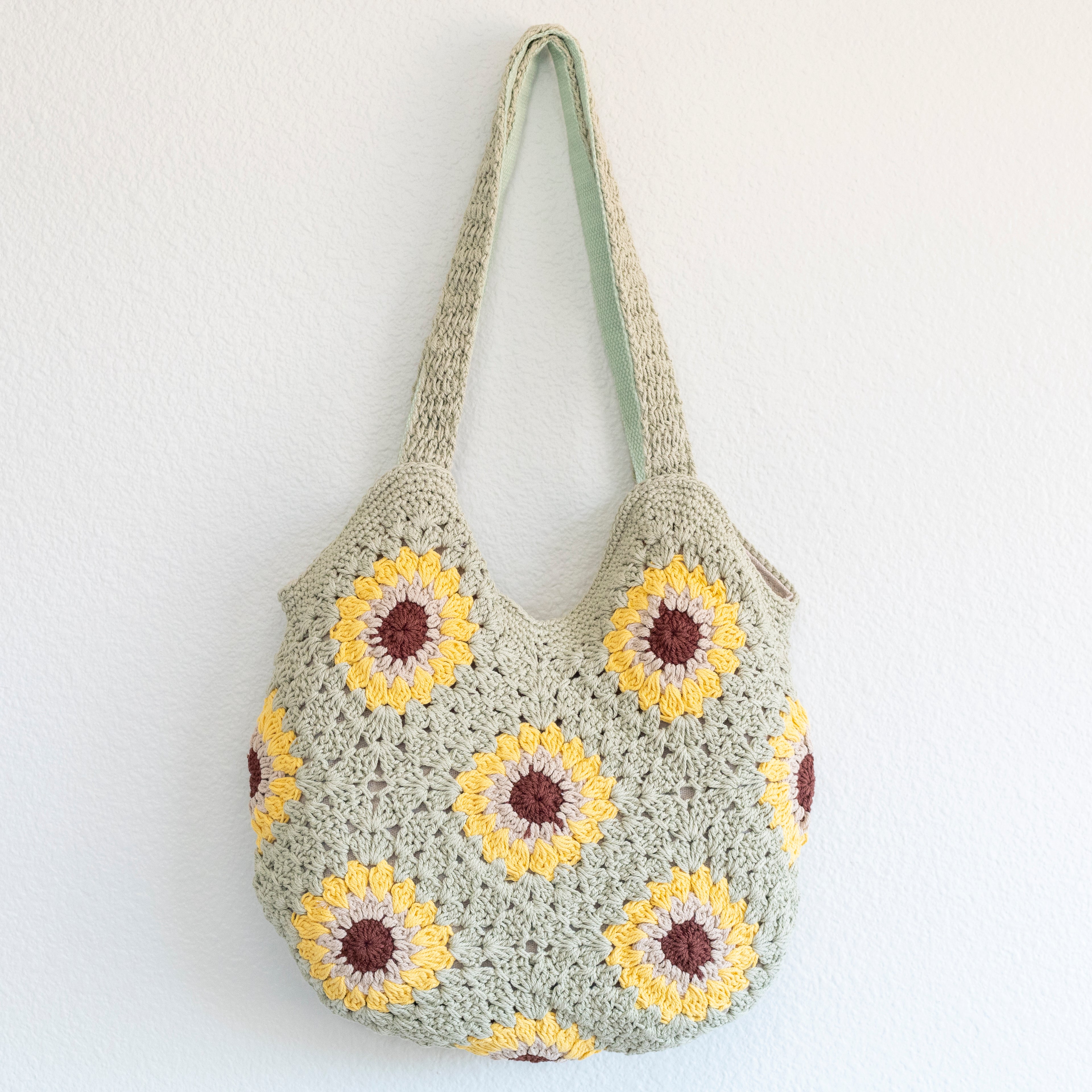Crochet Sunflower Granny Square Tote