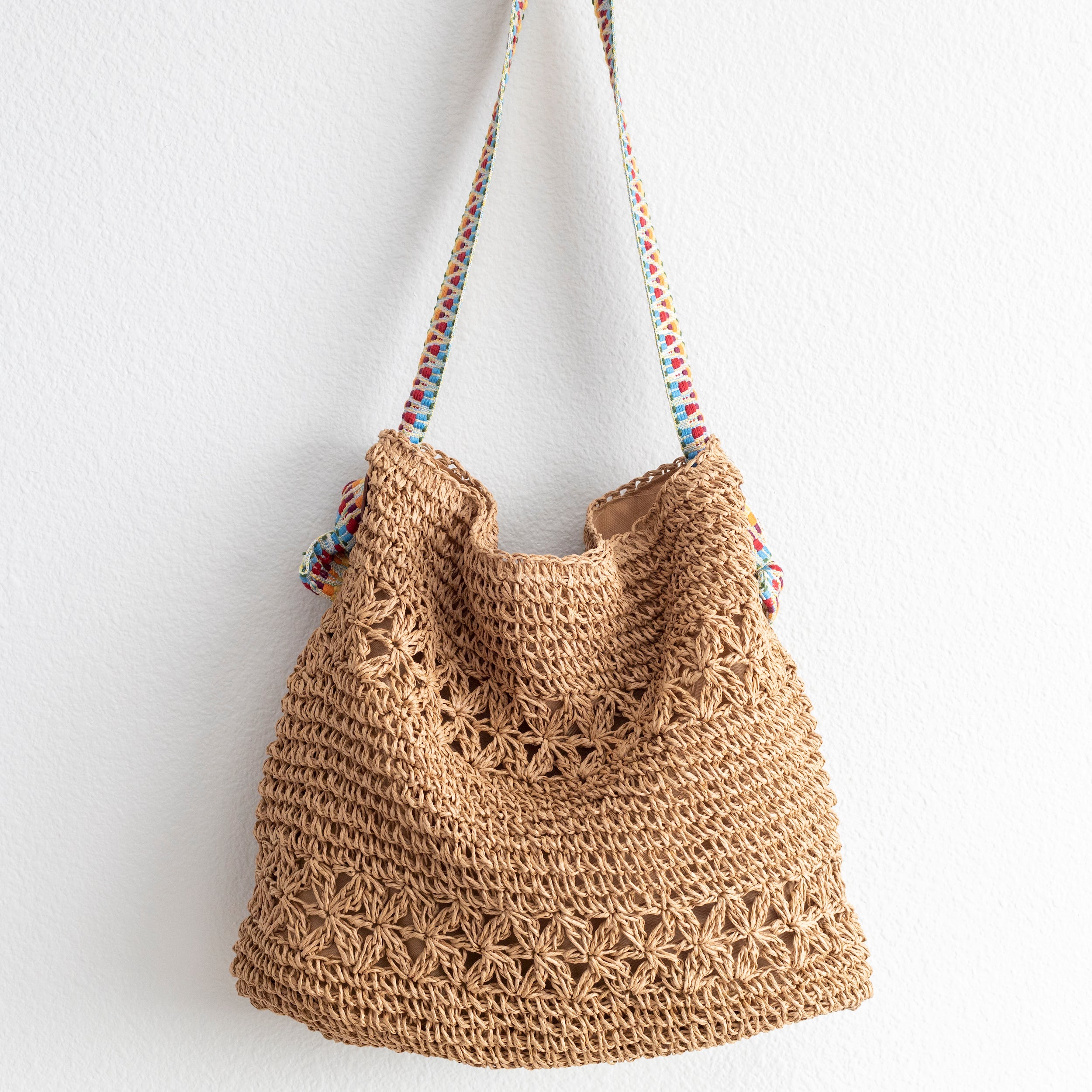 Lightweight Straw Woven Summer Tote