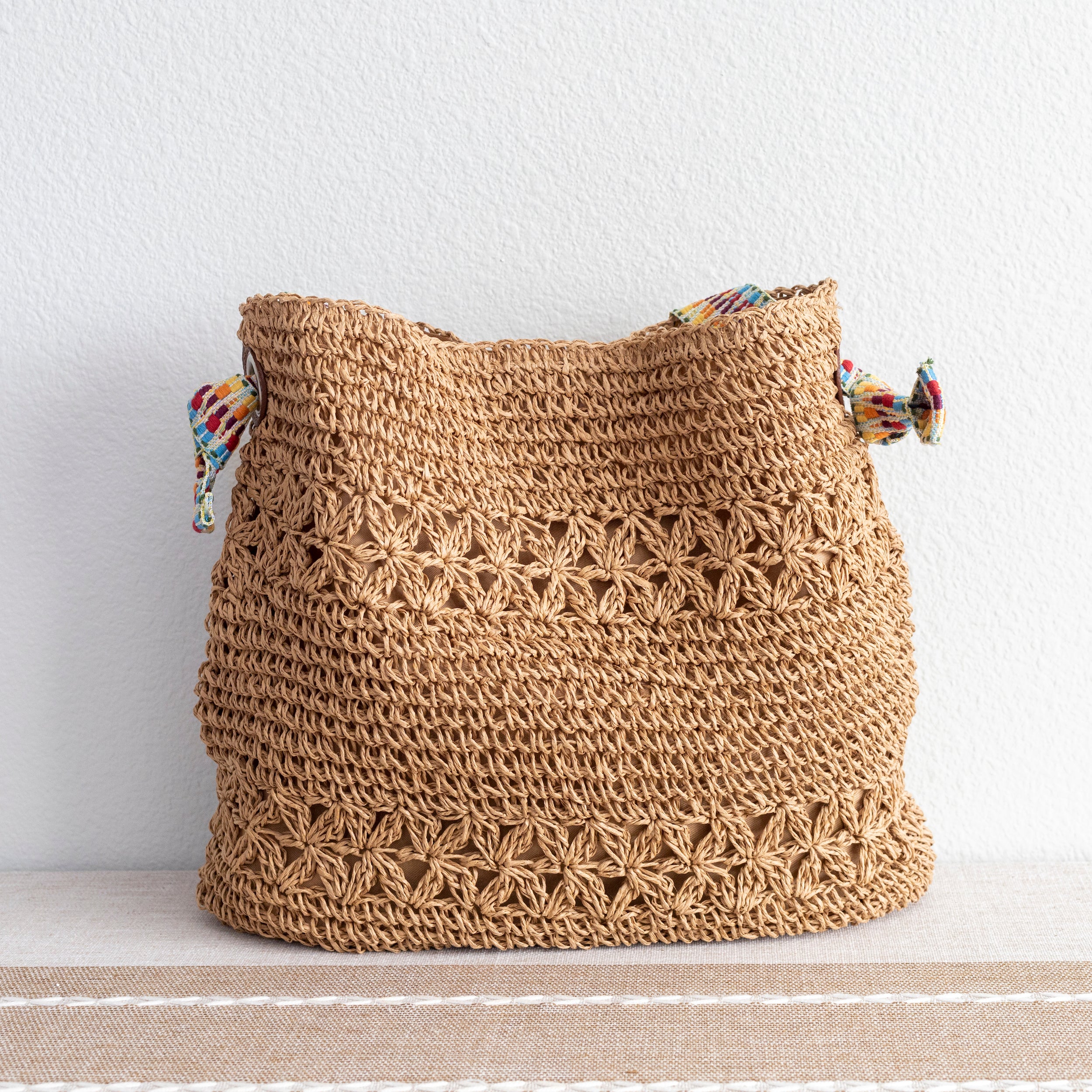 Lightweight Straw Woven Summer Tote