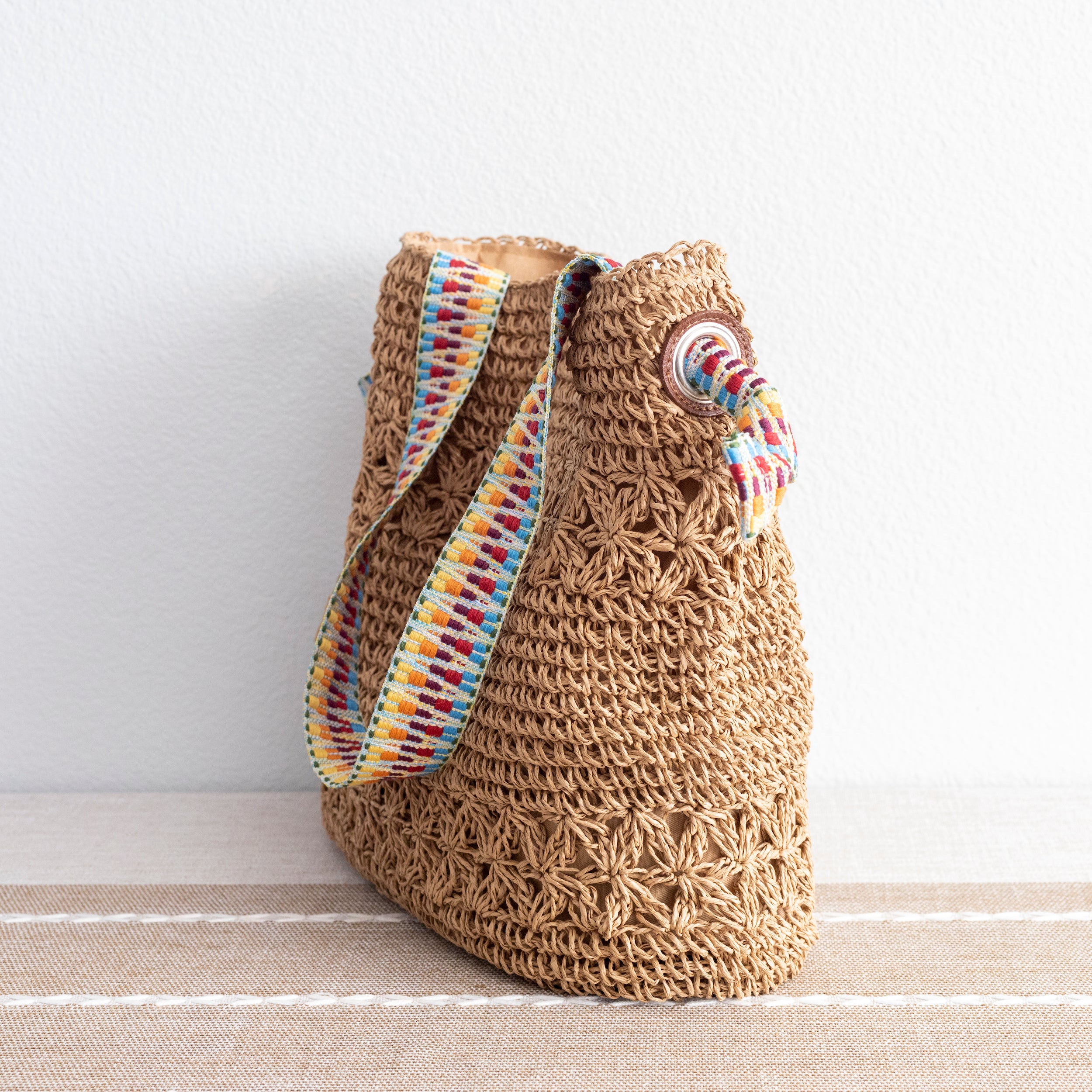 Lightweight Straw Woven Summer Tote