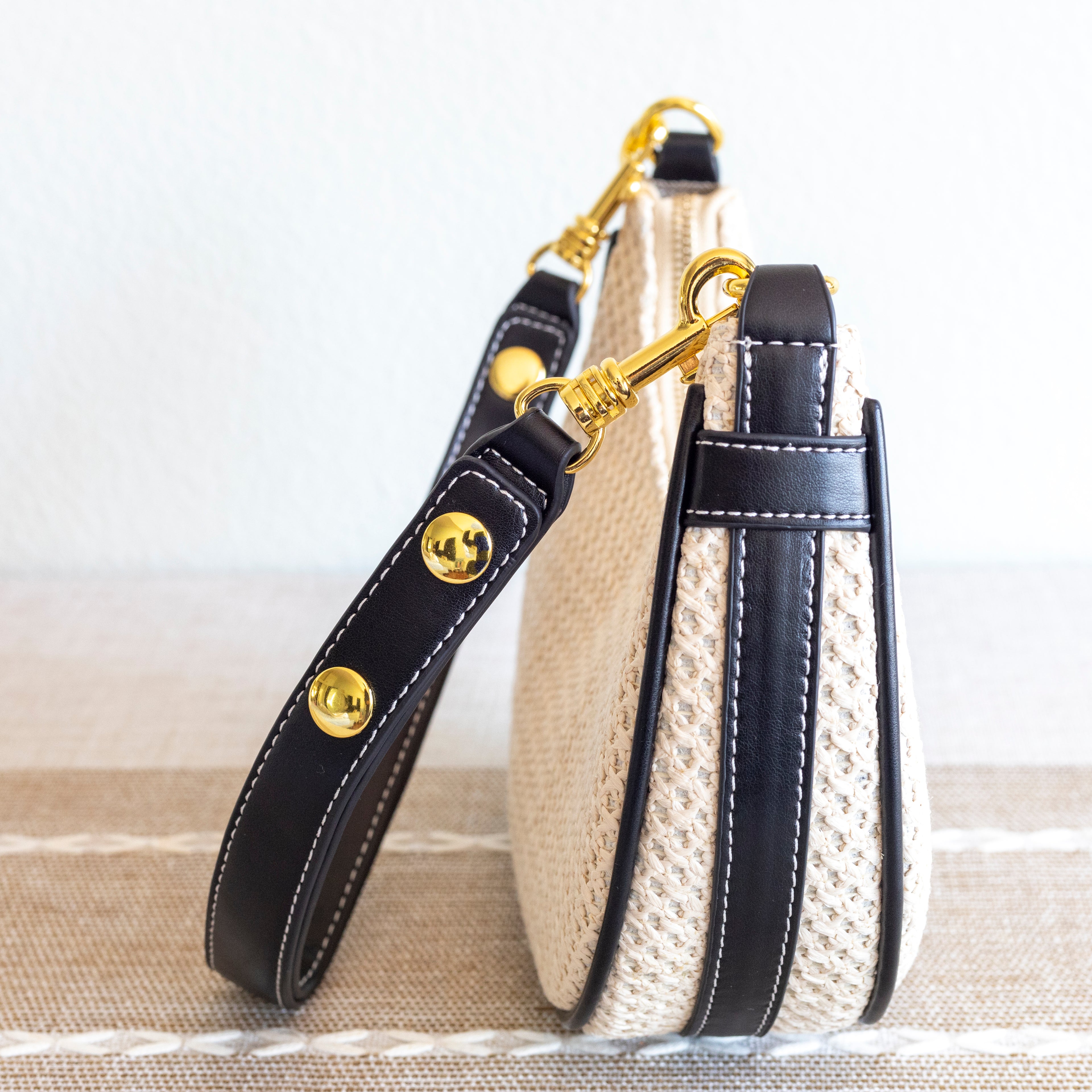Straw Half Moon Summer Purse