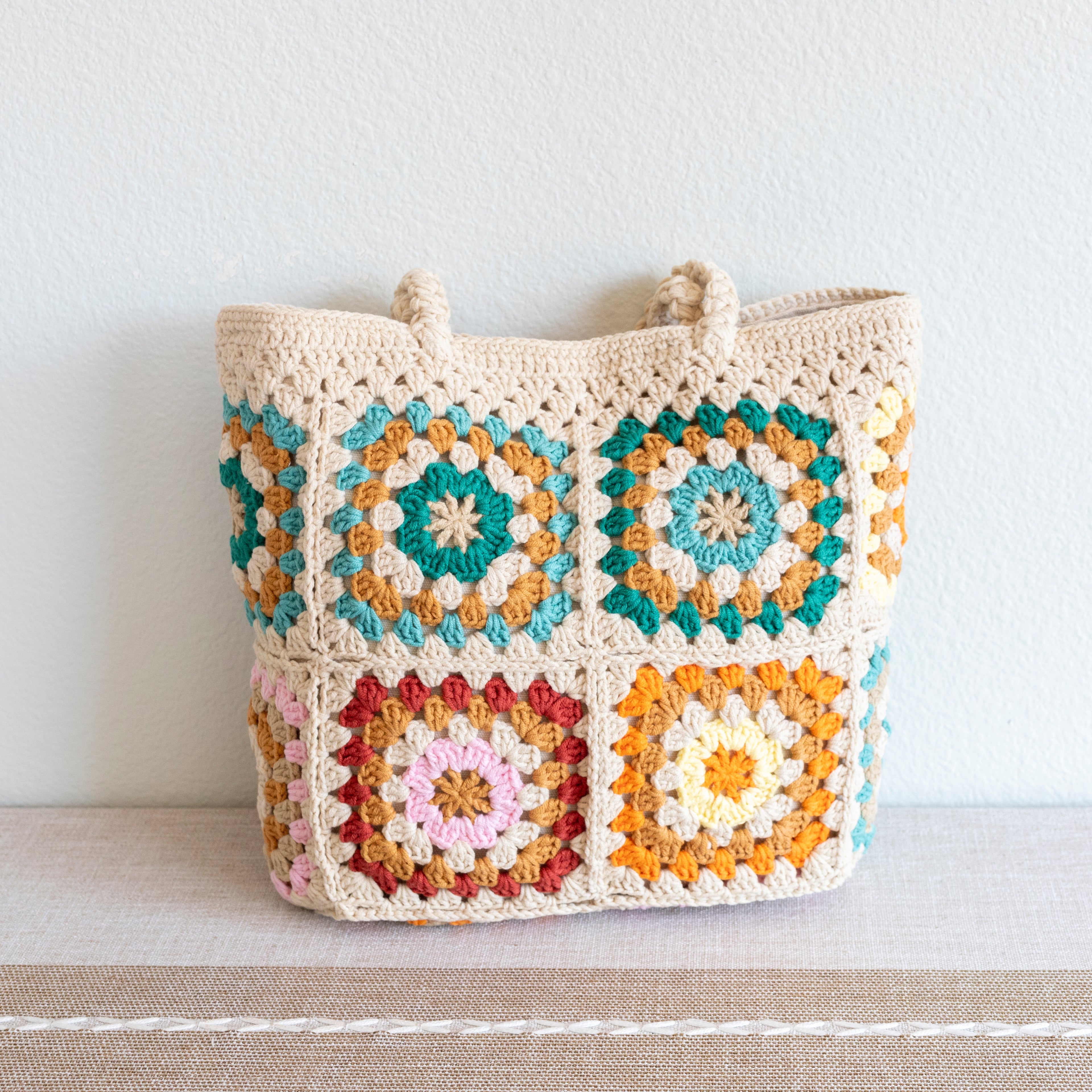Handmade Crochet Granny Square Tote