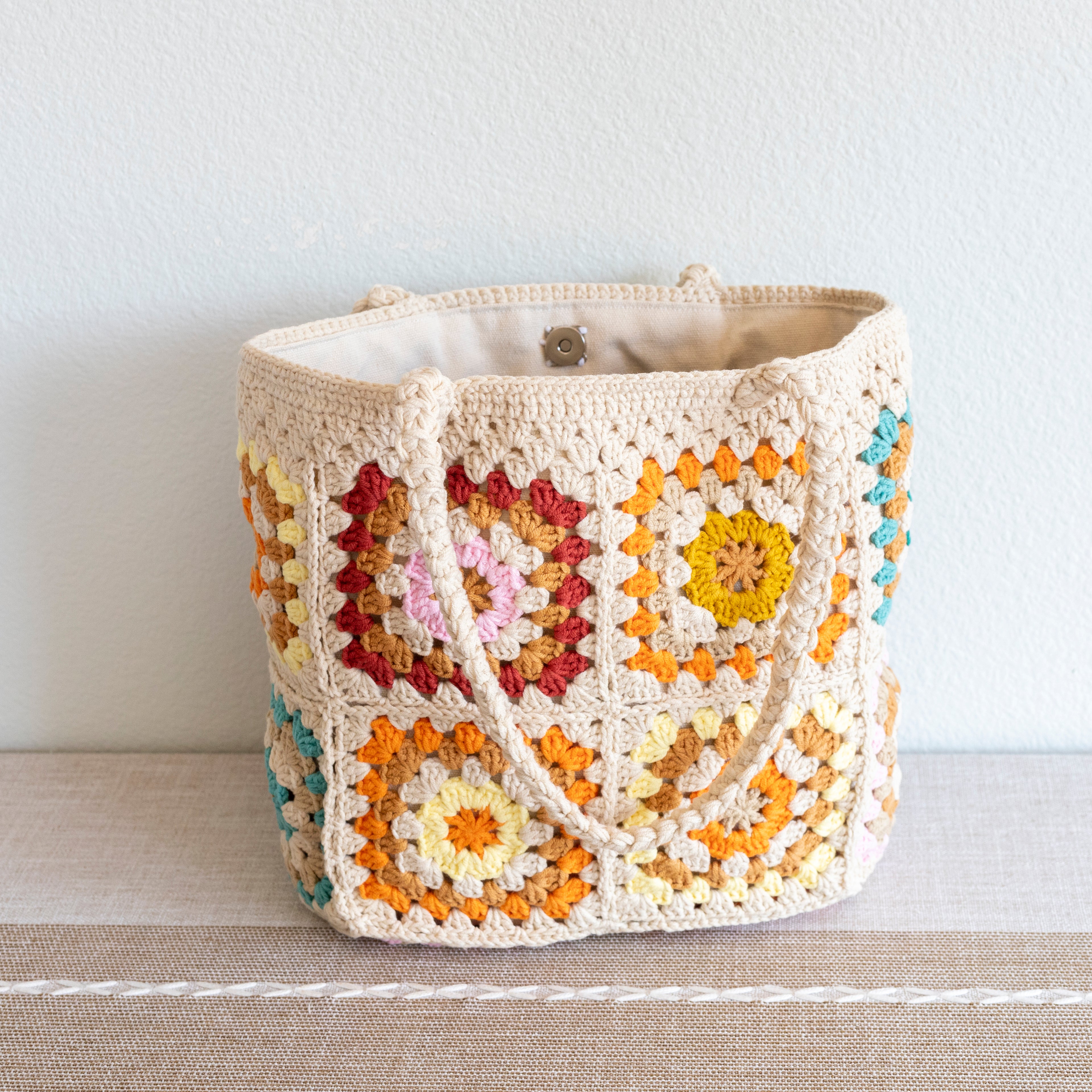Handmade Crochet Granny Square Tote