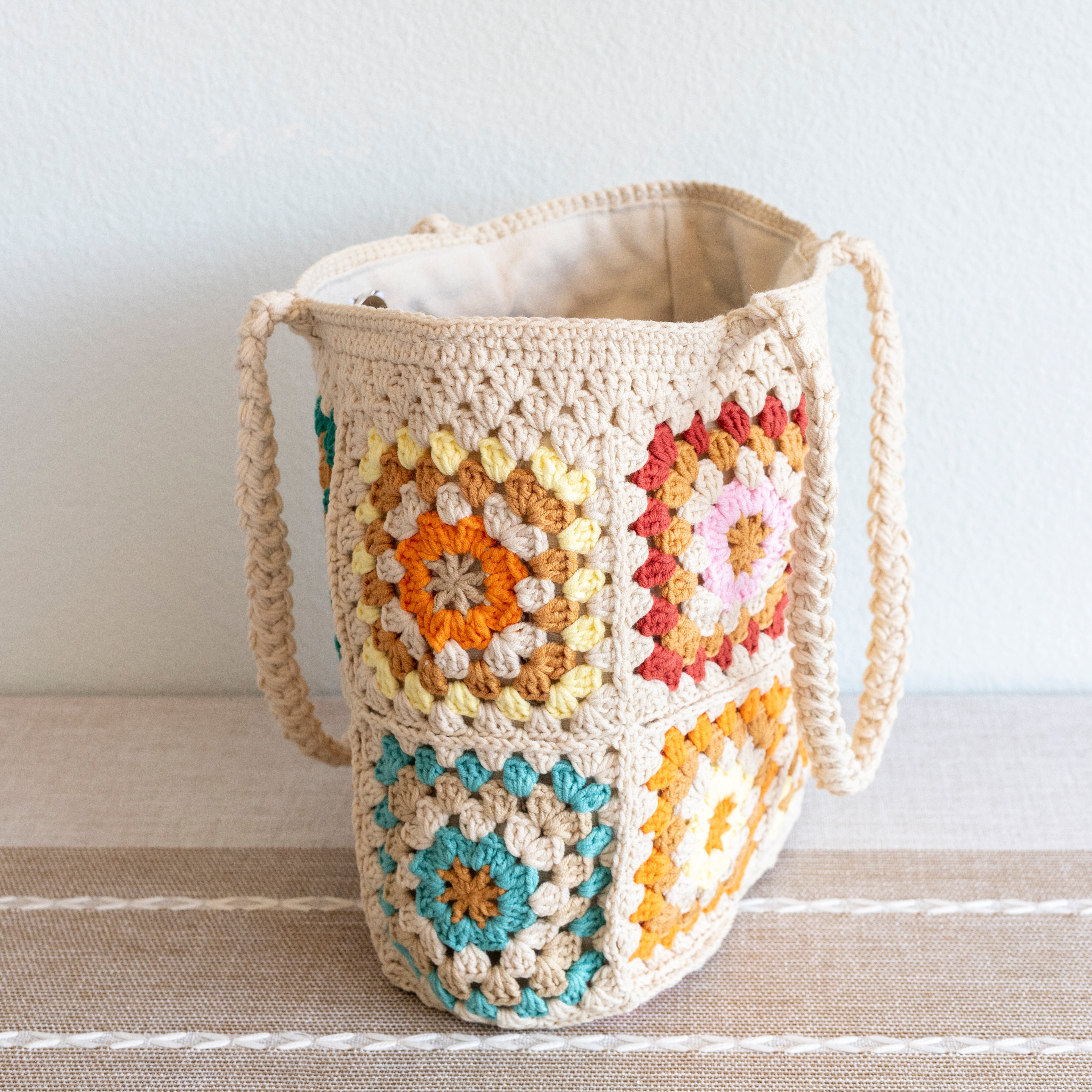 Handmade Crochet Granny Square Tote