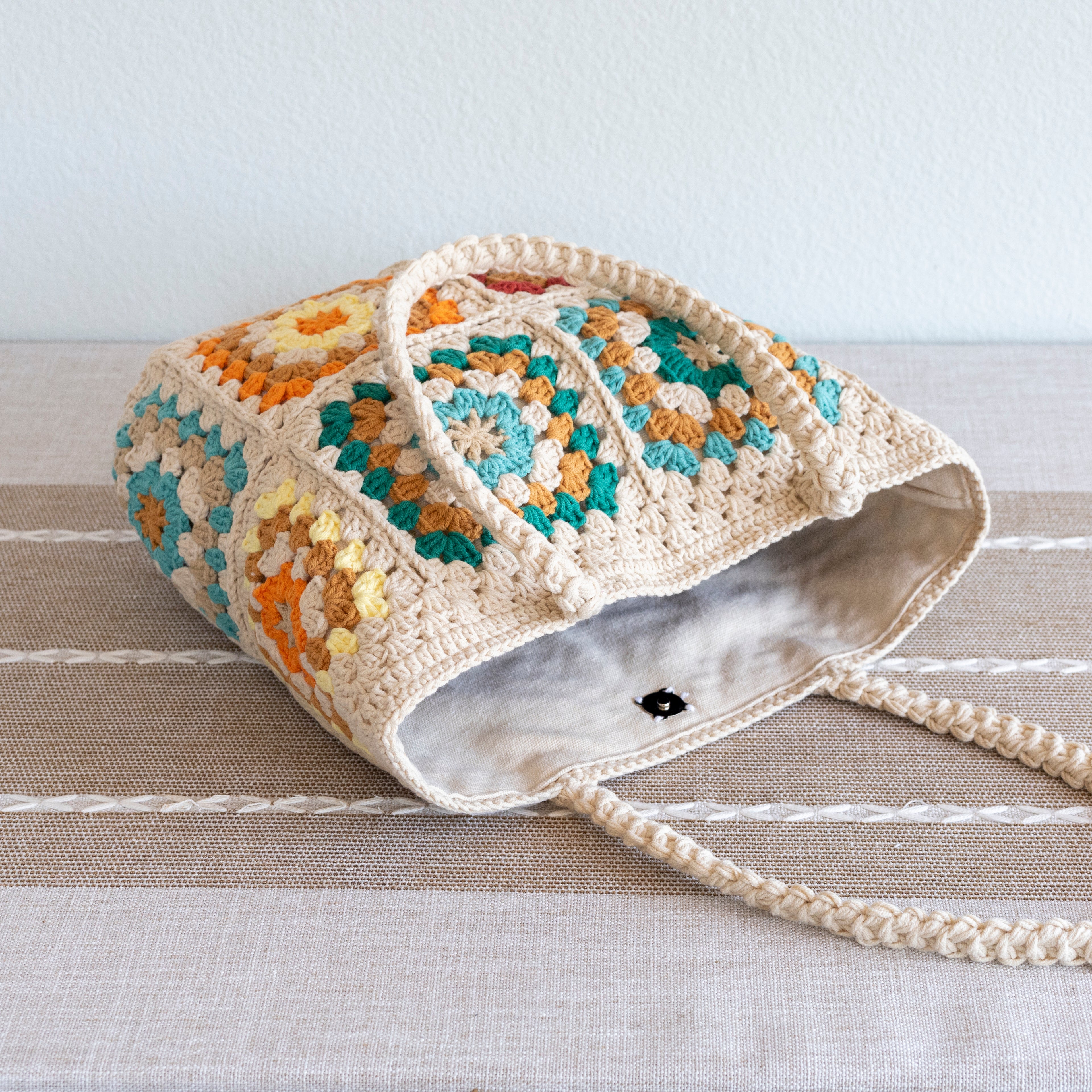 Handmade Crochet Granny Square Tote